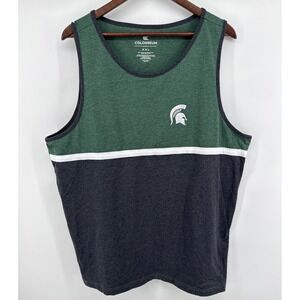 Colosseum Michigan State Spartans Mens XXL Green Grey Colorblock Tank Top MSU